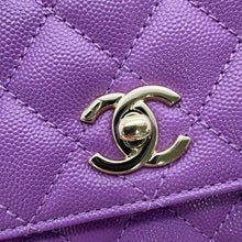 Load image into Gallery viewer, CHANEL Coco Handle 2WAY Handbag PurpleAS2215 Caviar Leather Size XXS
