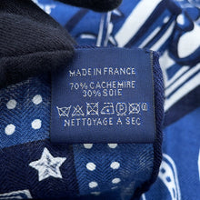 Load image into Gallery viewer, HERMES Carre Cheval Punk Bandana Size 65 Blue/Navy Cashmere70% Silk30%
