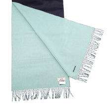 将图像加载到图库查看器中，HERMES Scarf Rect Verso Navy/Green Cashmere100%
