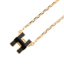 Load image into Gallery viewer, HERMES Pop Ash Necklace Size Mini Black Gold Plated Lacquer
