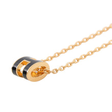 Load image into Gallery viewer, HERMES Pop Ash Necklace Size Mini Black Gold Plated Lacquer
