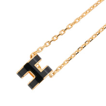 Load image into Gallery viewer, HERMES Pop Ash Necklace Size Mini Black Gold Plated Lacquer
