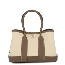 将图像加载到图库查看器中，HERMES Neo Garden Vanilla/Etoupe Toile Officier Negonda Leather Size 23

