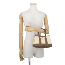 将图像加载到图库查看器中，HERMES Neo Garden Vanilla/Etoupe Toile Officier Negonda Leather Size 23
