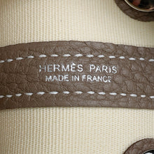 将图像加载到图库查看器中，HERMES Neo Garden Vanilla/Etoupe Toile Officier Negonda Leather Size 23
