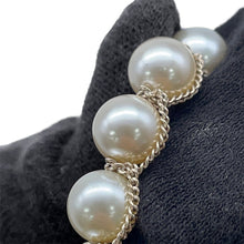 Load image into Gallery viewer, CHANEL CC Logo Necklace Gold Plated Rhinestone Faux Pearl
