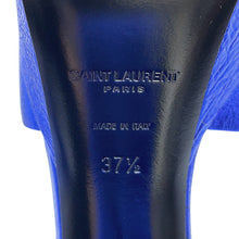 将图像加载到图库查看器中，SAINT LAURENT PARIS Sandals Metalic Blue493035 Leather Size 37 1/2
