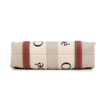将图像加载到图库查看器中，Chloe Woody Tote Bag Beige/BrownCHC22AS397I2690U Canvas Calf Leather Size Small

