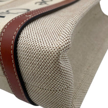 将图像加载到图库查看器中，Chloe Woody Tote Bag Beige/BrownCHC22AS397I2690U Canvas Calf Leather Size Small
