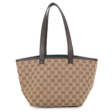 将图像加载到图库查看器中，GUCCI GG Canvas Tote Bag Beige/Green/Red788211 GG Canvas Leather
