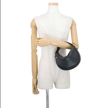 将图像加载到图库查看器中，CELINE Teen Loulou 2-way Handbag Black Leather
