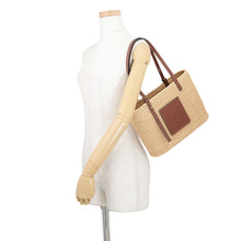将图像加载到图库查看器中，LOEWE square basket bag Natural/TanA223099402 Raffia Leather Size Small
