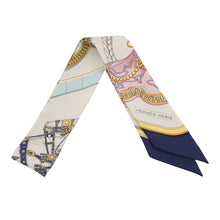 Load image into Gallery viewer, HERMES Twilly GRAND APPARAT Ivoire/Marine/Rose Silk100%
