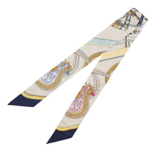Load image into Gallery viewer, HERMES Twilly GRAND APPARAT Ivoire/Marine/Rose Silk100%
