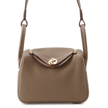将图像加载到图库查看器中，HERMES Lindy Etoupe Taurillon Clemence Size Mini
