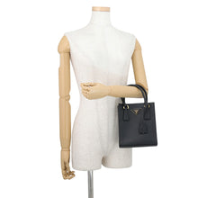 将图像加载到图库查看器中，PRADA Saffiano Leather 2way Handbag Black1BA358_NZV_F0002 Saffiano LeatherLeather
