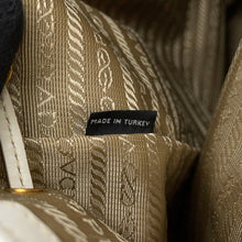 将图像加载到图库查看器中，PRADA Logo Jacquard 2-way Bucket Bag Brown/White1BH097_UCW_F0YSE Canvas Leather

