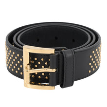 Load image into Gallery viewer, PRADA Studded Leather Belt Size 80 Black1CC622 Leather
