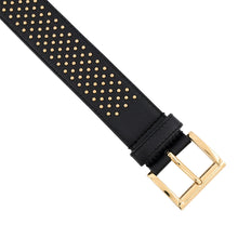 Load image into Gallery viewer, PRADA Studded Leather Belt Size 80 Black1CC622 Leather
