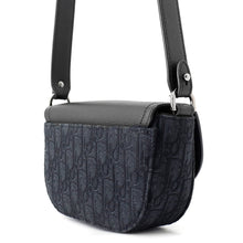 将图像加载到图库查看器中，Dior Oblique Saddle Shoulder Bag Navy/Black2ADCA435YKS_H27E Canvas Leather
