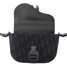 将图像加载到图库查看器中，Dior Oblique Saddle Shoulder Bag Navy/Black2ADCA435YKS_H27E Canvas Leather
