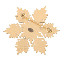 Load image into Gallery viewer, CHANEL CC Logo Snowflake Brooch Gold Metal
