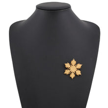 Load image into Gallery viewer, CHANEL CC Logo Snowflake Brooch Gold Metal
