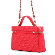 将图像加载到图库查看器中，CHANEL Matelasse Vanity Chain Shoulder Bag RedAP4385 Caviar Leather
