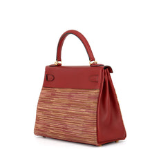 将图像加载到图库查看器中，HERMES Kelly Retourne Rouge Vif/Multicolor Vibrato Box Calf Leather Size 28
