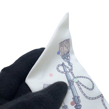 Load image into Gallery viewer, HERMES Twilly Les Cles a Pois Blanc/Gris Acier/Multicolor Silk100%
