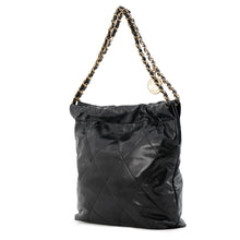 将图像加载到图库查看器中，CHANEL CHANEL 22 BlackAS3260 shiny calf Size Small
