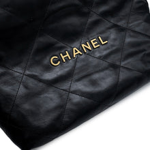 将图像加载到图库查看器中，CHANEL CHANEL 22 BlackAS3260 shiny calf Size Small
