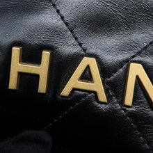 将图像加载到图库查看器中，CHANEL CHANEL 22 BlackAS3260 shiny calf Size Small
