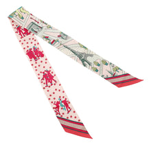 将图像加载到图库查看器中，HERMES Twilly New Lovers in Paris Les Nouveaux Amoureux de Paris Rose Vif / Menthol / Bordeaux Silk100%
