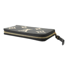 将图像加载到图库查看器中，LOUIS VUITTON Zippy Wallet Noir/BeigeM80481 Bicolor Monogram Empreinte Leather
