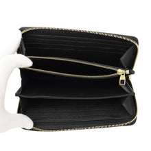将图像加载到图库查看器中，LOUIS VUITTON Zippy Wallet Noir/BeigeM80481 Bicolor Monogram Empreinte Leather
