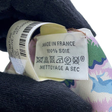 Load image into Gallery viewer, HERMES Scarf Twilly Rewilding Nature Blanc/Mauve/Vert064297S Silk100%
