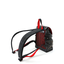 将图像加载到图库查看器中，Christian Louboutin Explorer Funk Studded Backpack Black/Red3215038 Calf Leather Size Small
