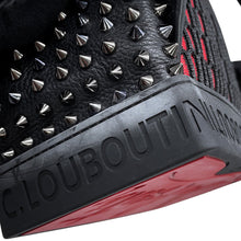将图像加载到图库查看器中，Christian Louboutin Explorer Funk Studded Backpack Black/Red3215038 Calf Leather Size Small
