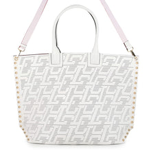 将图像加载到图库查看器中，Christian Louboutin CABALOU Tote Bag White/Red1235143 Calf Leather

