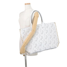 将图像加载到图库查看器中，Christian Louboutin CABALOU Tote Bag White/Red1235143 Calf Leather
