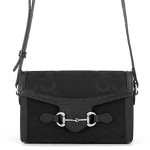 将图像加载到图库查看器中，GUCCI Horsebit Jumbo GG Shoulder Bag Black699296 GG Canvas
