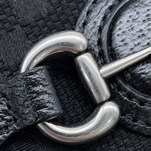 将图像加载到图库查看器中，GUCCI Horsebit Jumbo GG Shoulder Bag Black699296 GG Canvas

