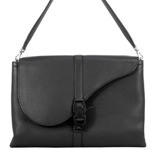 将图像加载到图库查看器中，Dior Pillow Saddlebag Black Leather
