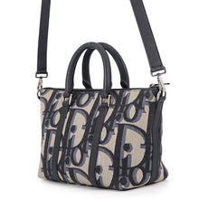 将图像加载到图库查看器中，Dior Maxi Oblique Weekender 2-way Handbag Black/Beige1ESPO322YXL_H27E Canvas Leather Size 25
