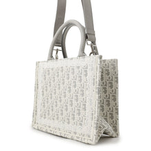 将图像加载到图库查看器中，Dior Book Tote Oblique Embroidery &amp; Lace Latte White/GrayM1404PEHT_M074 Canvas Size Small
