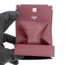 将图像加载到图库查看器中，CARTIER Must Do Square Coin Purse Black Leather
