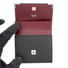 将图像加载到图库查看器中，CARTIER Must Do Square Coin Purse Black Leather
