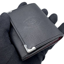 将图像加载到图库查看器中，CARTIER Must Do Square Coin Purse Black Leather

