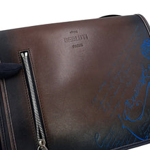 Load image into Gallery viewer, Berluti Lucky Day Scritto Calligraphy Shoulder Brown/Blue Leather Nylon
